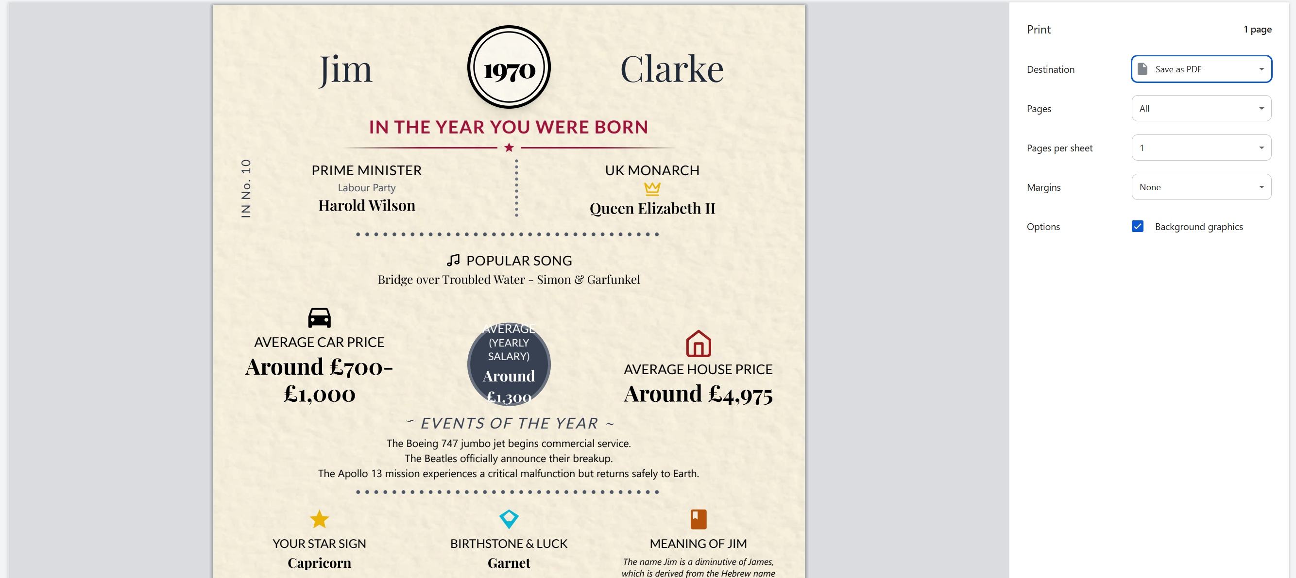 Screenshot showing a final poster ready to print